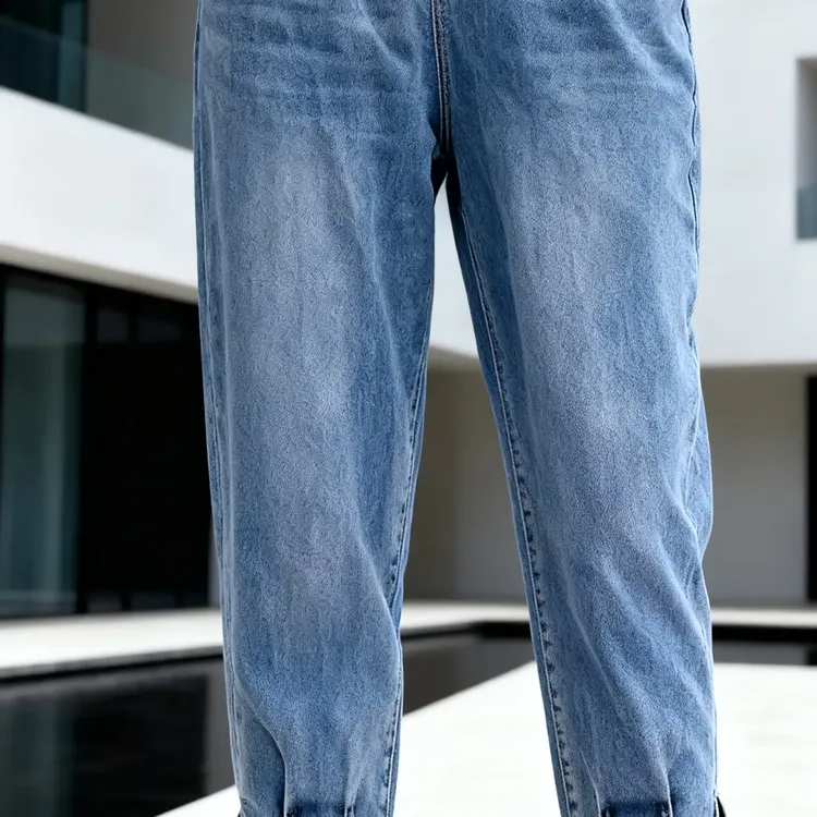 牛仔裤水洗九分裤