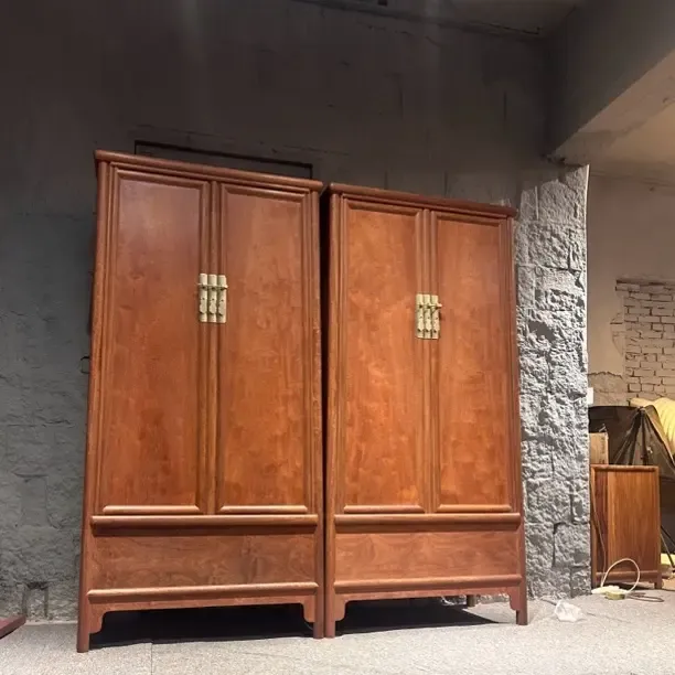 家用对开门挂衣柜伍嘉恩缅甸花梨（大果紫檀）中式一封书风格带暗箱
