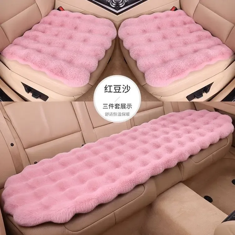 冬季加厚毛绒汽车坐垫保暖舒适防滑通用款小型车适用