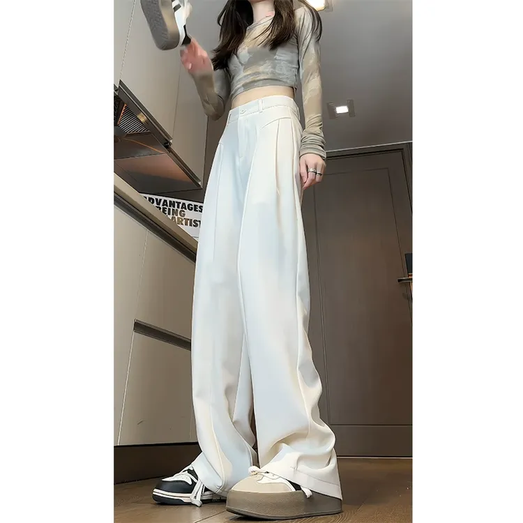 潮流宽松西装裤男女春夏直筒休闲裤大码高级感拖地西裤中性款长裤