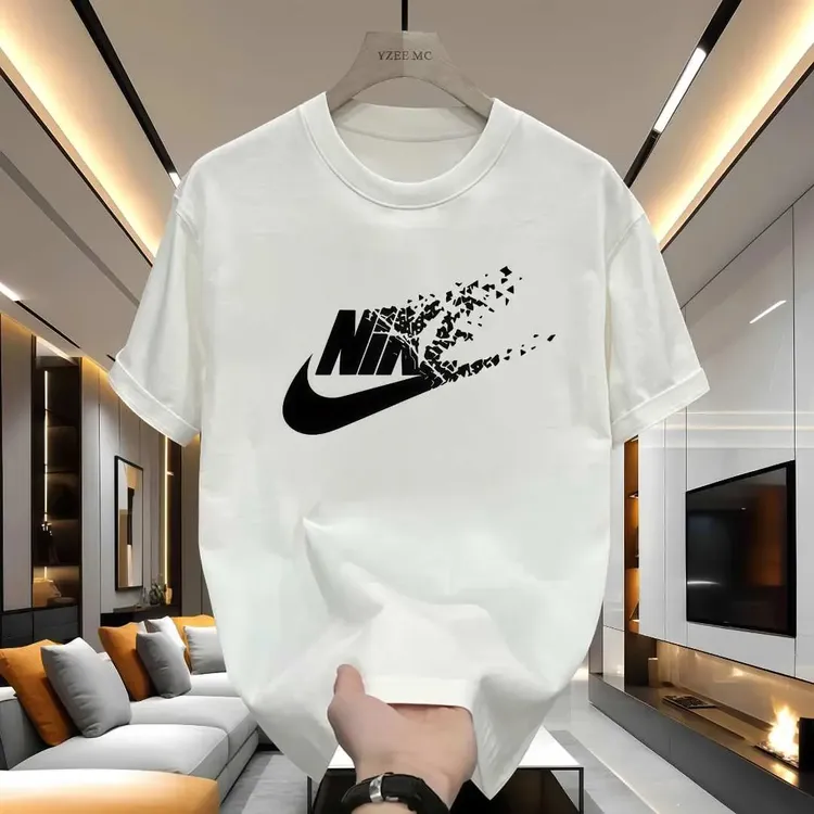 2025新款痞帅纯棉宽松字母印花夏季男版青年日常百搭潮牌圆领T恤