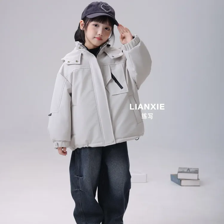 儿童加棉厚款休闲加厚男女童工装休闲风外套
