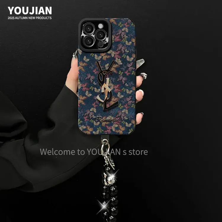 适用【苹果/oppo/华为/vivo/小米】潮牌网红复古蝴蝶防摔手机壳女款