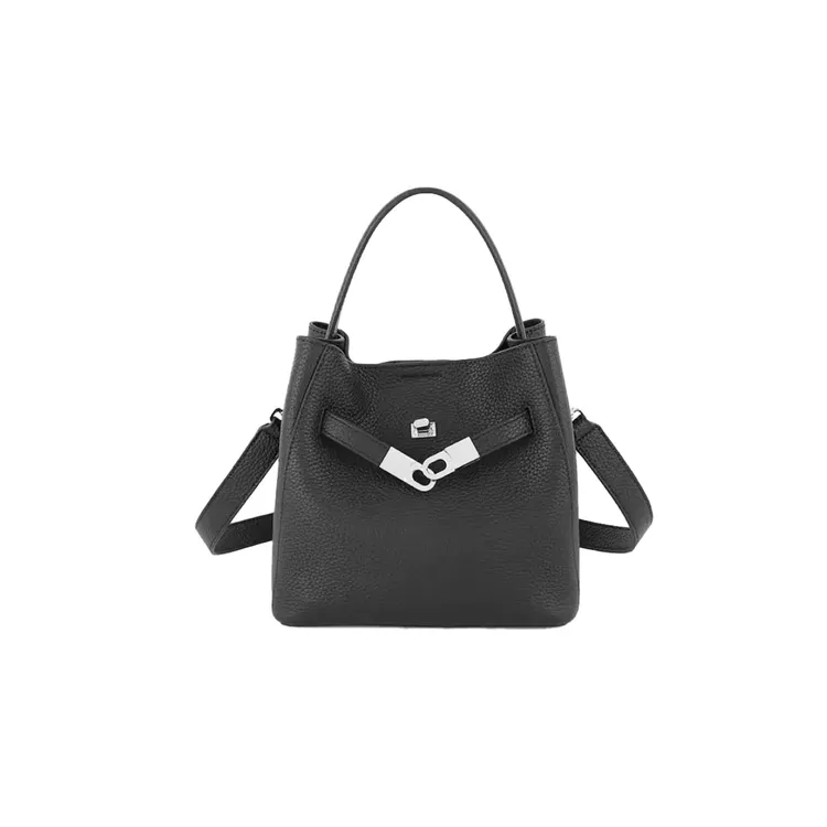 高级感软皮水桶包秋冬百搭通勤单肩斜挎女包轻奢时尚简约休闲女士