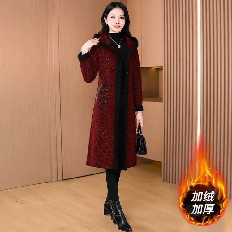 红色减龄小香风毛呢外套女士2025秋冬新款爆款高级感高贵爆款大衣