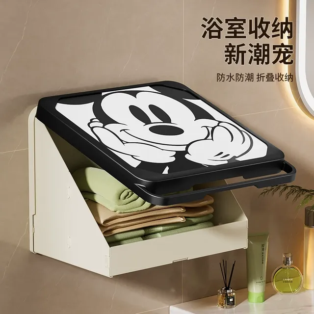 浴室置物架洗澡放干净衣服神器厕所壁画收纳箱折叠防水盒卫生间柜