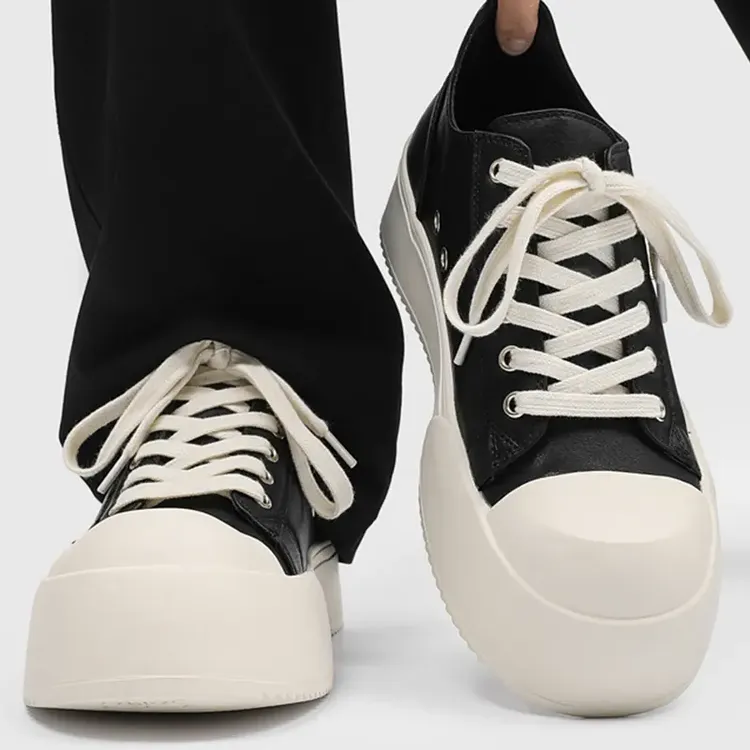 春季爆款鞋大头鞋子男2024新款冬季加绒厚底休闲板鞋黑色情侣潮鞋