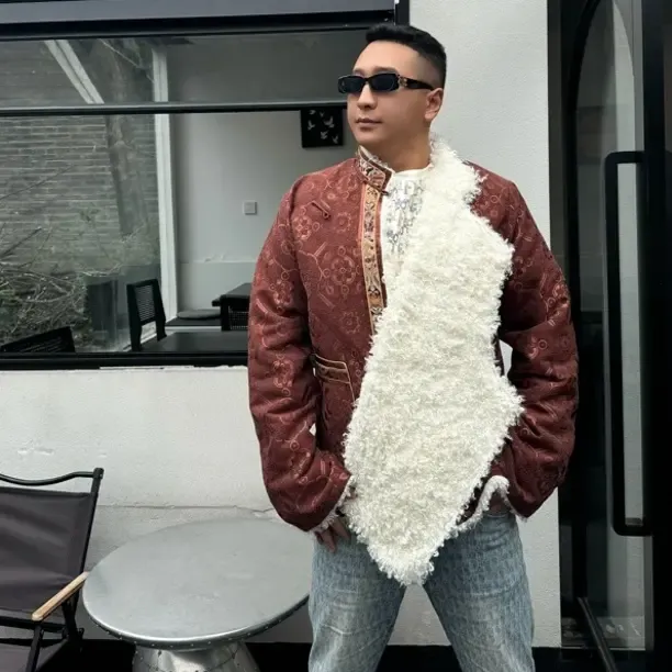 加厚加毛立领藏式民族风男款冬季保暖显瘦外套