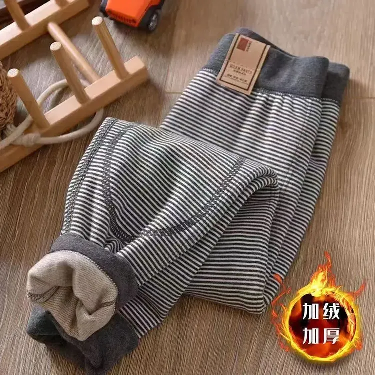 德绒发热中大儿童秋冬加绒保暖裤秋裤打底棉毛裤加厚冬季校服神器