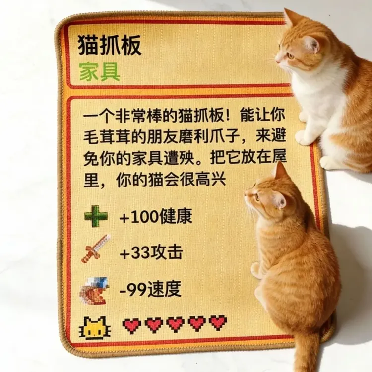 【咕噜】星露谷物语周边创意猫抓垫解闷居家日用宠物地垫地毯