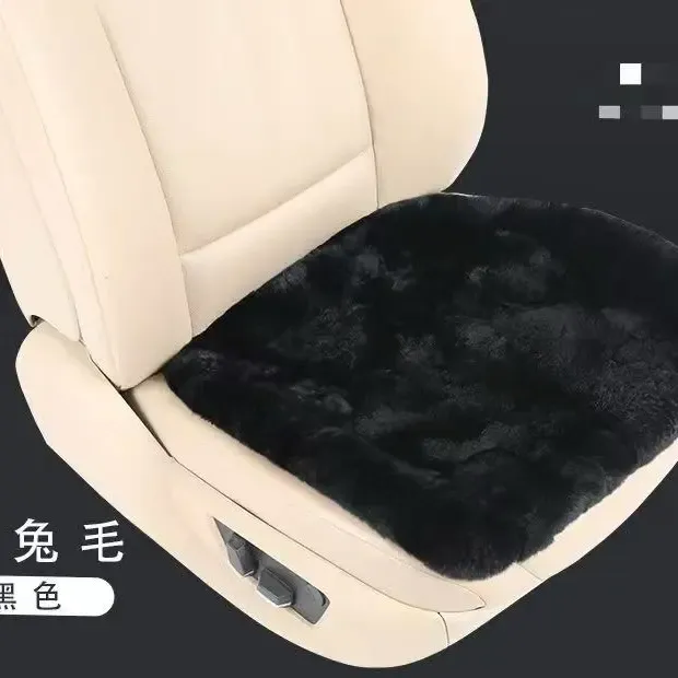 冬季汽车坐垫獭兔毛坐垫加厚防滑保暖通用座垫百分百獭兔毛绒