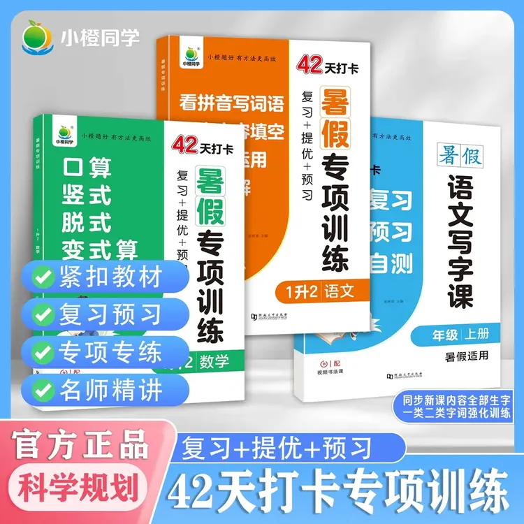 小学同步练习 暑假专项训练 口算应用题 看拼音写词语