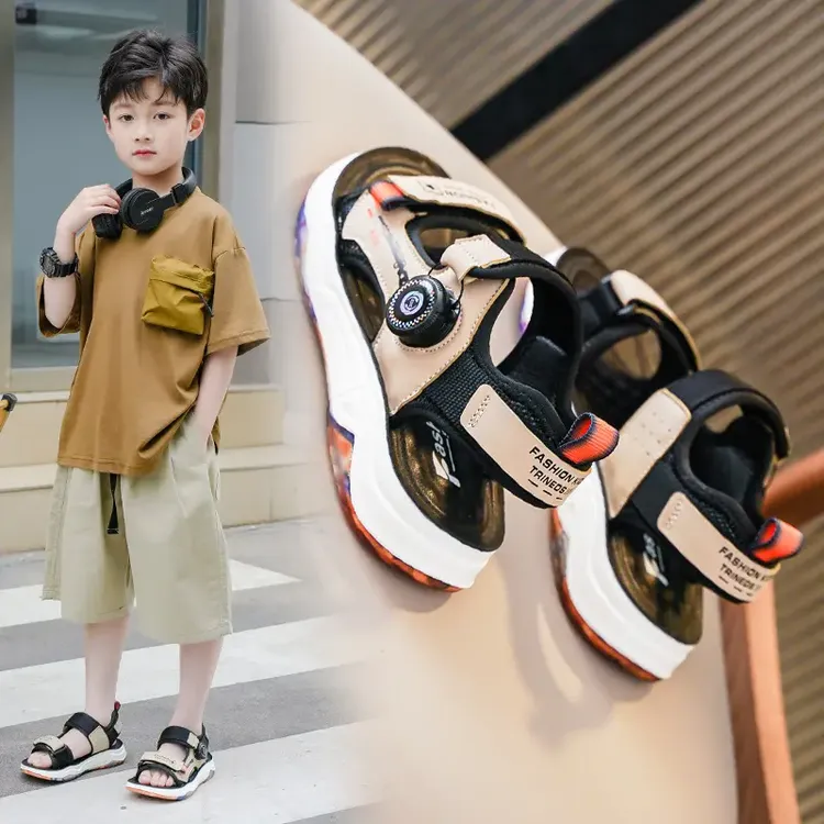 男童凉鞋2025新款夏季中大童男孩学生软底防滑儿童韩版宝宝沙滩鞋