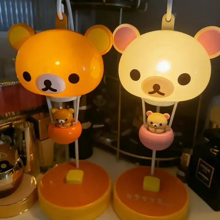 日式中古可爱熊森林轻松熊气球灯夜灯台灯摆件创意卡通睡眠灯yj
