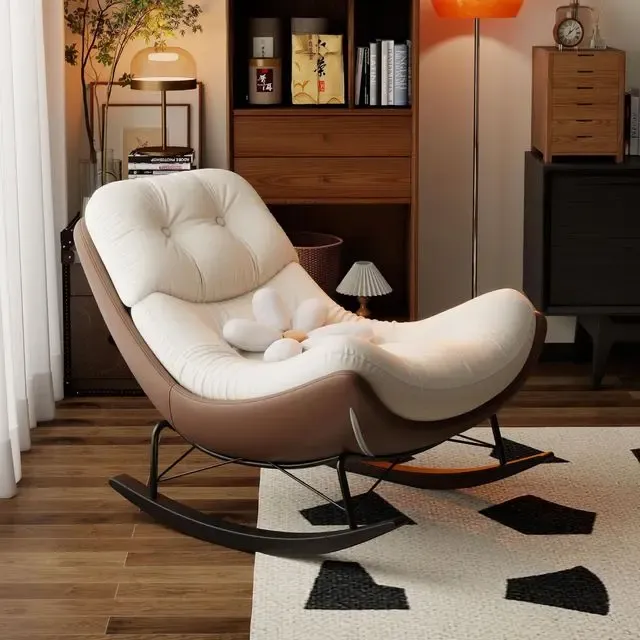 简约懒人沙发摇椅大人躺椅阳台家用休闲客厅椅轻奢设计摇摇椅单人