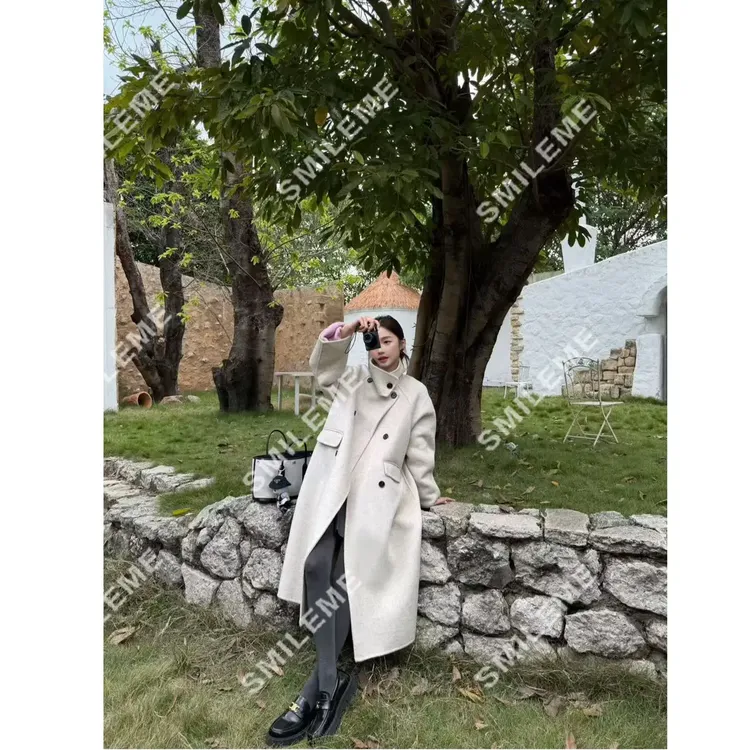SMILEME【首尔暮色】秋冬绵羊毛山羊绒混纺毛呢羊绒外套MA01325410