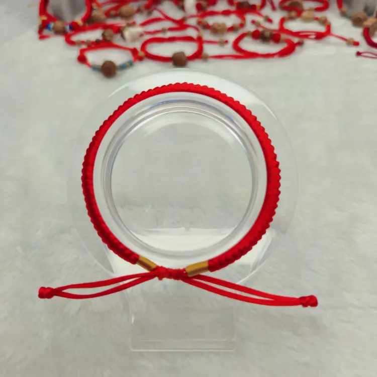 锦纶手链  纯手工布艺红绳编织学生情侣红色手绳可调节不掉色新款