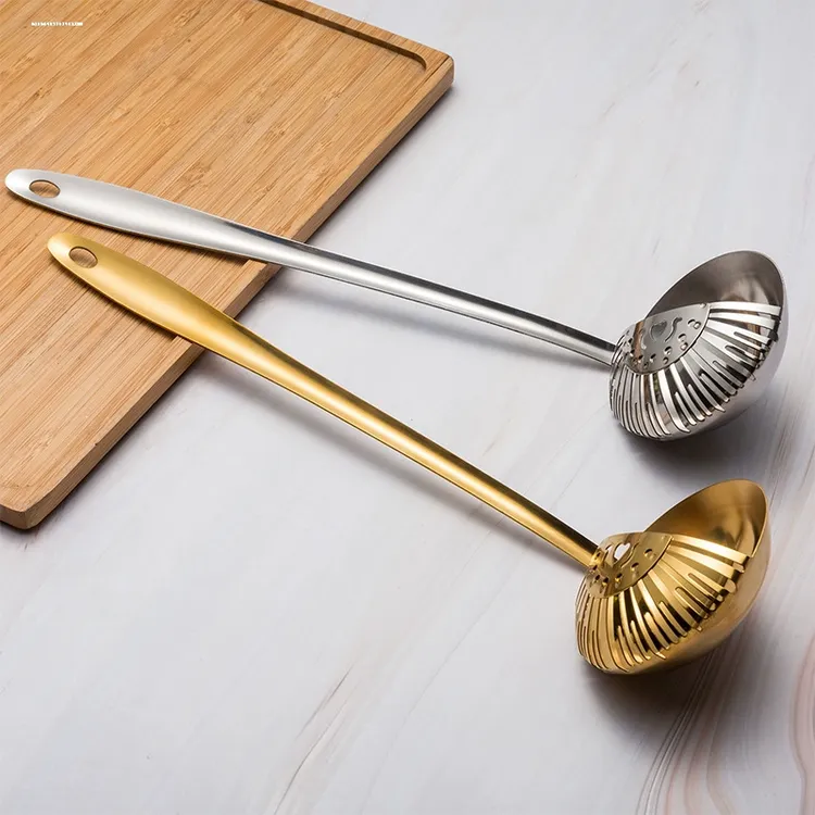 两用火锅漏勺二合一沥水汤勺厨具饭店分离耐高温家用心形镂空一体