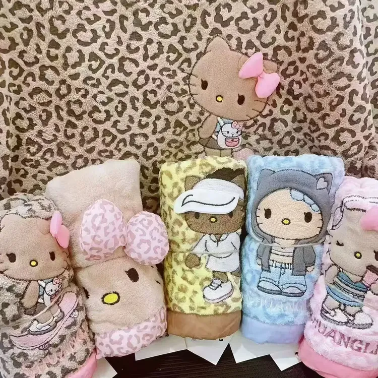 豹纹KT卡通可爱7A高密珊瑚绒柔软吸水家居毛巾