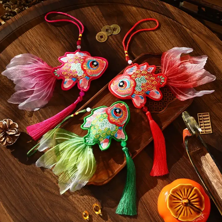 端午节锦鲤鱼香包香囊手工刺绣流苏随身挂饰古风汉服艾草荷包挂件