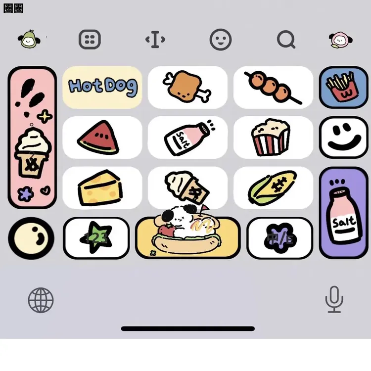 hotdog盲打/ios苹果安卓百度输入法皮肤键盘美化包白肚皮双系统