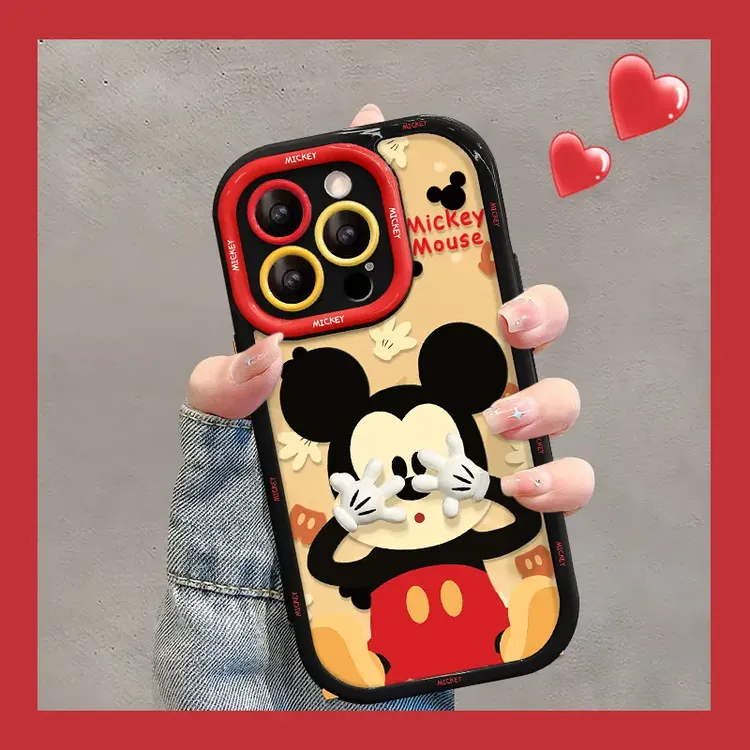 适用捂脸米奇苹果17promaxpro奶油手机壳华为vivo/oppo小米iPhone