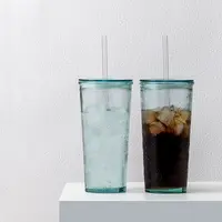 西班牙进口VSM高颜值玻璃杯饮料可乐果汁吸管杯复古欧式牛奶水杯