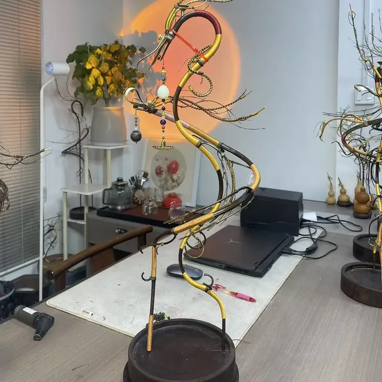 一物一拍纯手工制作【双龙口含龙珠】紫竹龙挂香工艺品