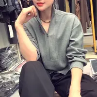 卫衣拉链立领长袖慵懒长袖
