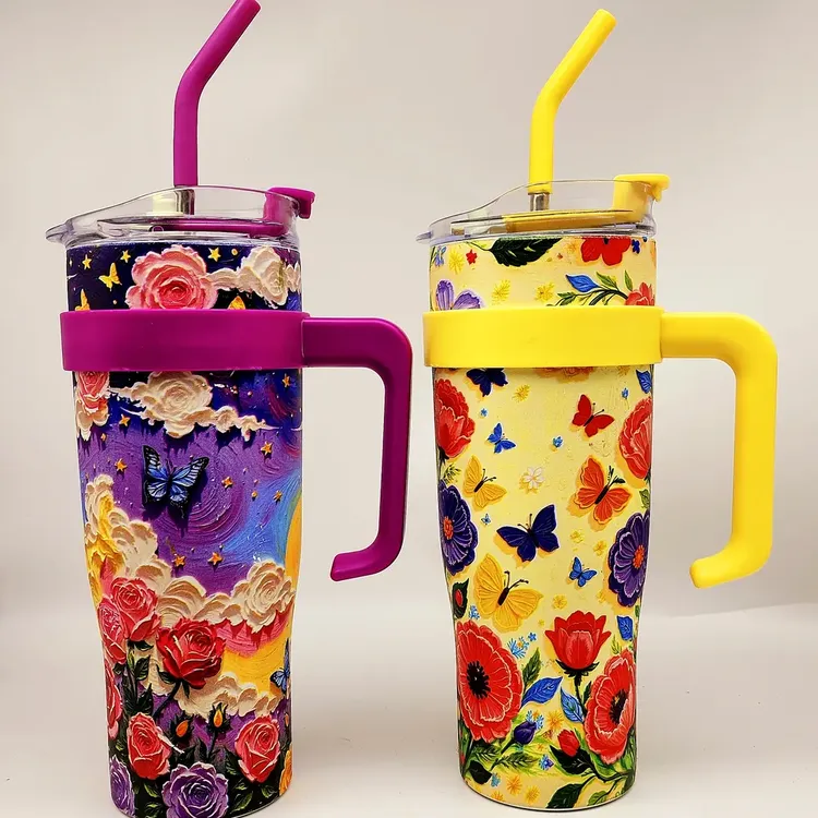 1200毫升巨无霸杯汽车杯不锈钢真空户外车载手柄吸管杯