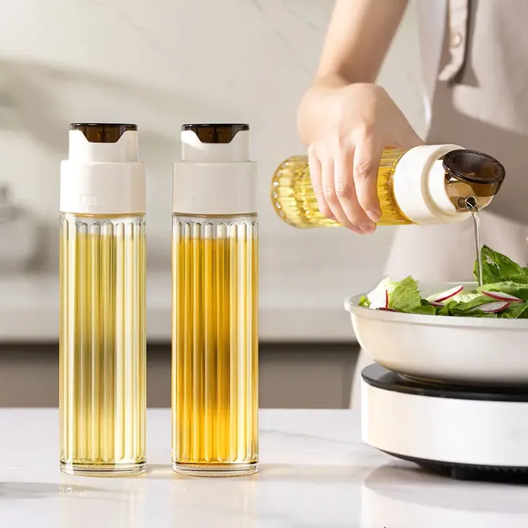 自动开合油瓶家用厨房玻璃油壶防漏大容量酱油醋调味瓶装香油罐壸
