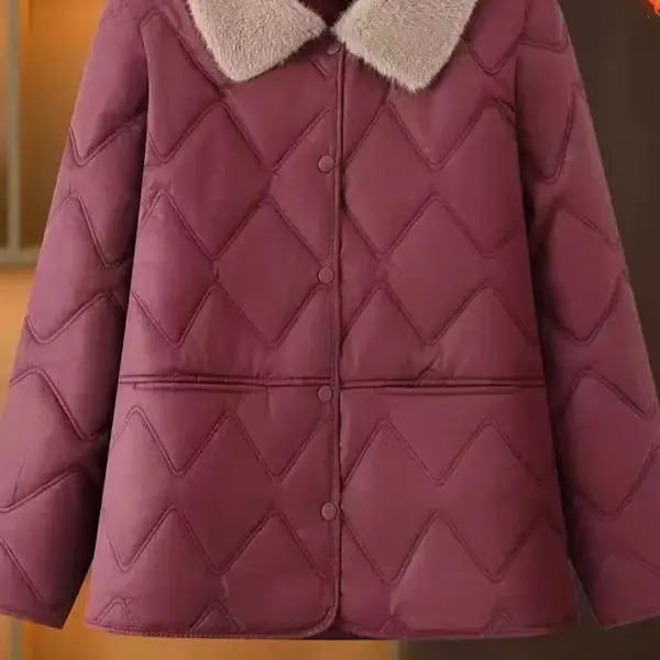 冬季毛领翻领加厚棉衣