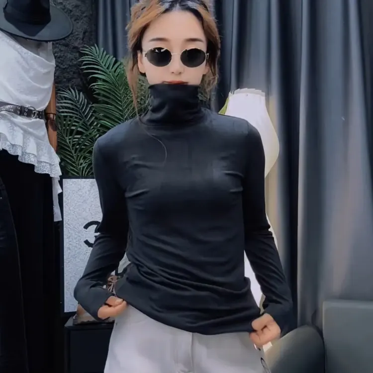 高领打底衣 均码高领抗皱保暖内搭长袖时尚防风T恤常规款针织