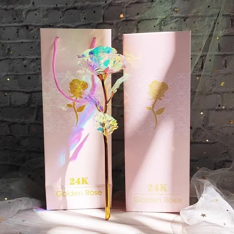 【MY】星空玫瑰永生花金箔玫瑰花浪漫情侣送女友七夕礼物