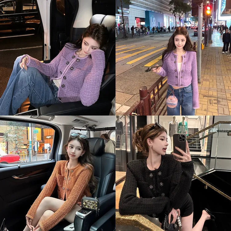 “Noble富家千金”春天的元气多巴胺特种纱德国机织精致小香针织衫