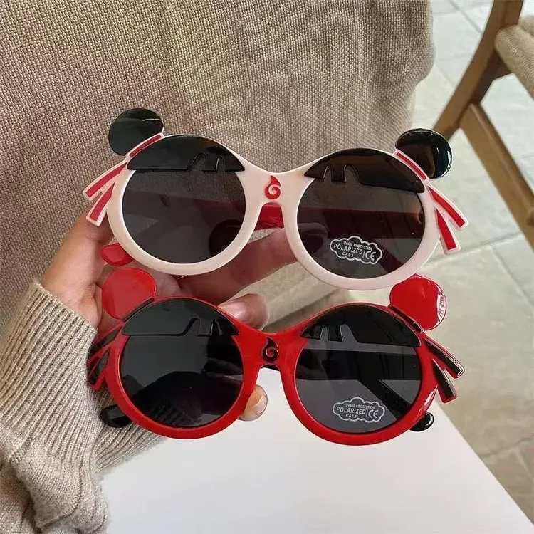 哪吒同款眼镜男女童可爱卡通偏光太阳镜儿童遮阳墨镜宝宝硅胶眼镜