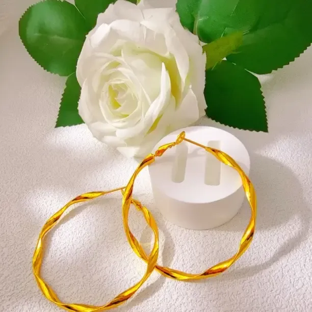 合金耳饰 MG 时尚大麻花圈耳环0.10g