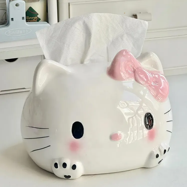 Hellokitty纸巾盒客厅桌面抽纸盒卡通收纳盒家用装饰品摆件A66