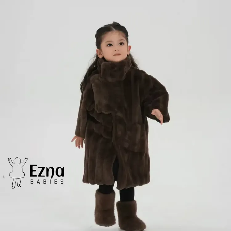 皮草大衣男女童冬款毛毛外套加绒加厚保暖兔毛