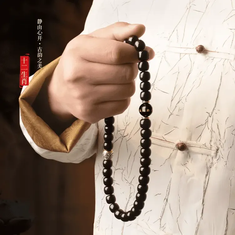 【十二生肖】天然溏心菩提根手串糖心菩提双圈手链