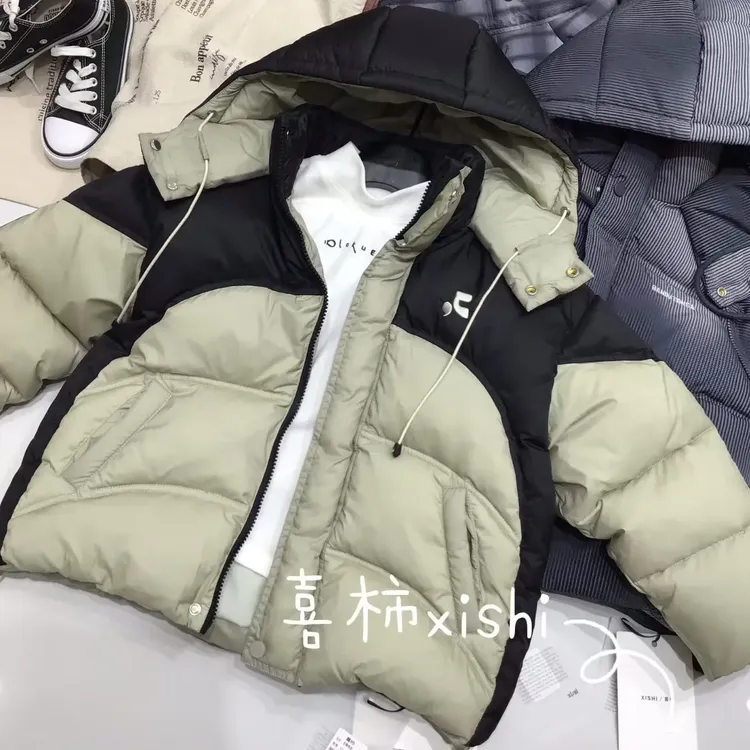 儿童拼色加厚棉服男女同款