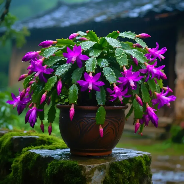 深紫蟹爪兰盆栽小苗嫁接花苗大盆重瓣花阳台室内盆栽花卉四季开花