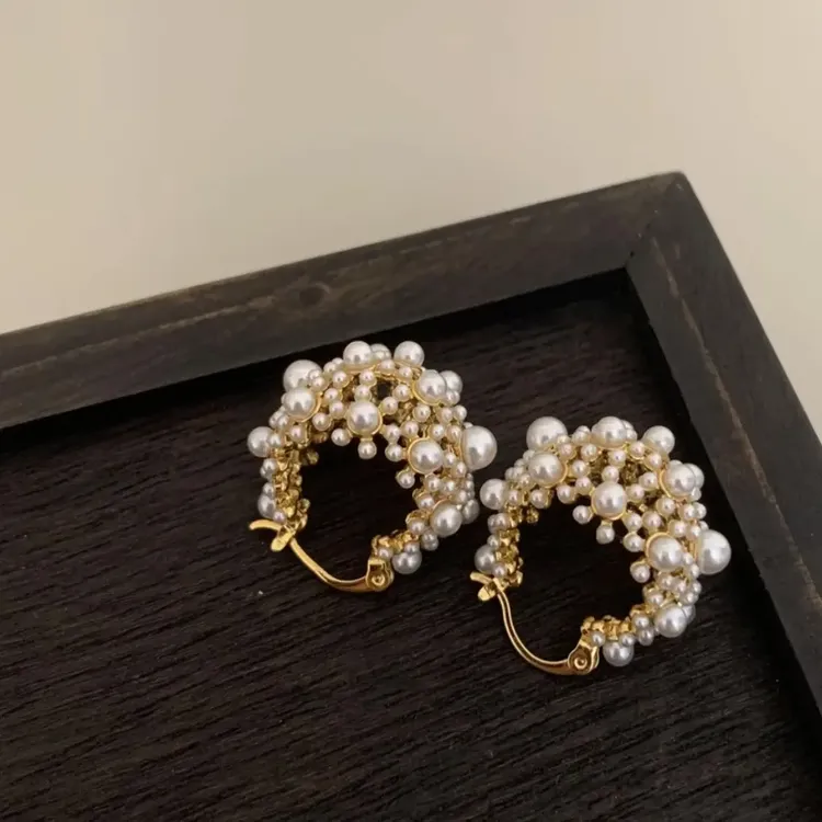 铜合金仿珍珠耳饰 耳环文艺气质耳坠甜美简约轻奢优雅