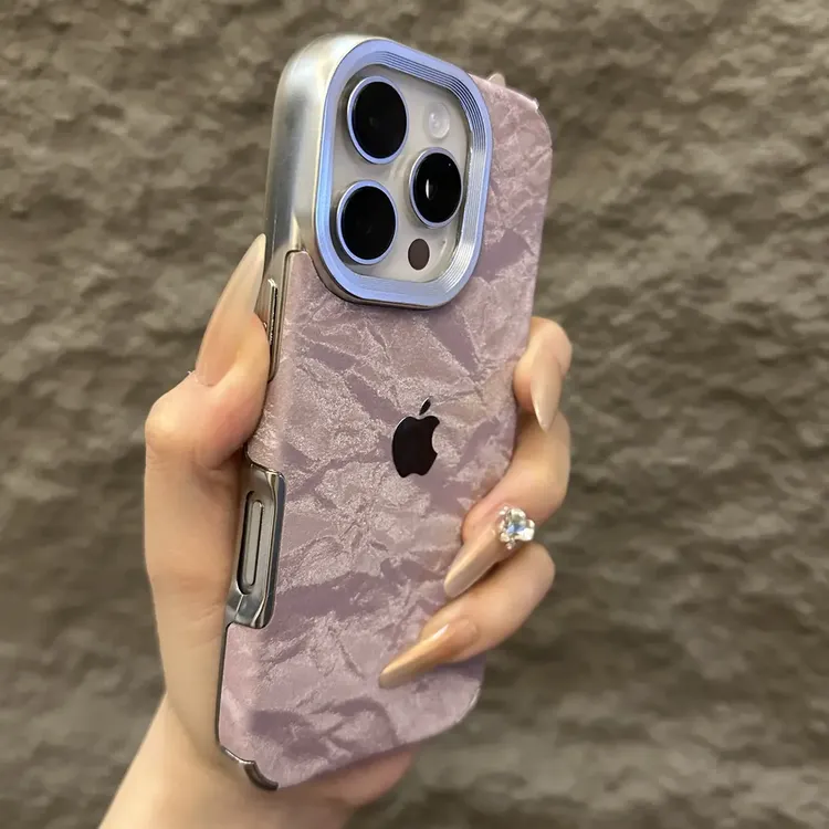 电镀绒布雪山纹适用iPhone16promax苹果15手机壳14简约款13创意12