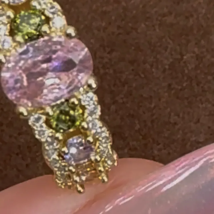 铜合金锆石戒指 戒指精致紫色饰品彩色首饰