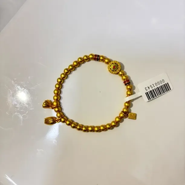 铜合金手链 铜合金手链 珐琅相花福牌貔貅竹节两世欢轻奢女款