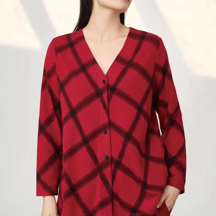 宽画新款女士宽松时尚长袖家居服套装睡衣