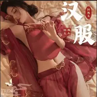 私宠/性感睡裙汉服古装红色纯欲风网纱肚兜中式睡衣家居服A10