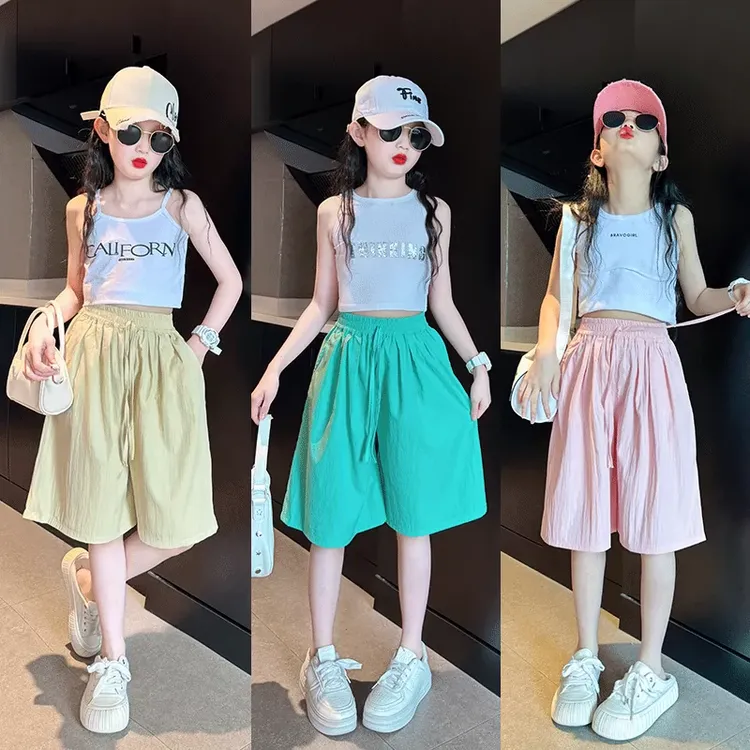 巴拉【断码】女童短裤2025新款夏季薄款儿童冰丝五分裤女孩大童多