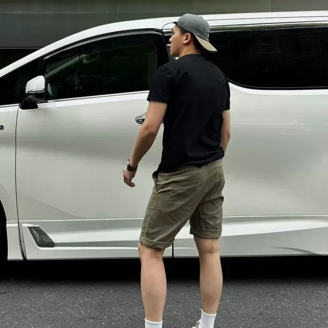 SOS美式户外基础休闲短裤立裁拼接微弹透气五分裤夏季薄款百搭裤